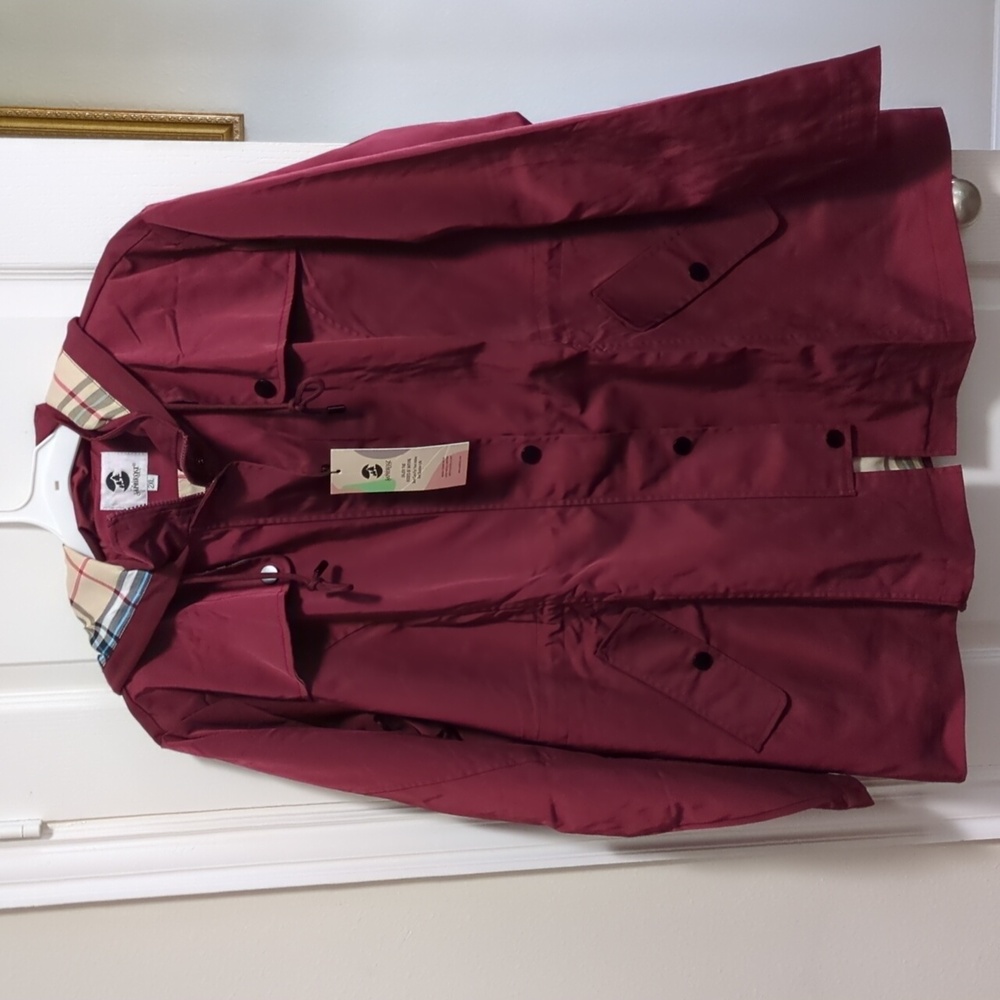 Burgundy Raincoat/Windbreaker Size 2XL